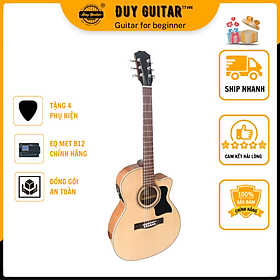 Mua Đàn guitar acoustic có eq full solid hồng đào chất lượng DJ150XB12 Duy Guitar Store dòng đàn ghitar đệm hát dành cho biểu diễn party