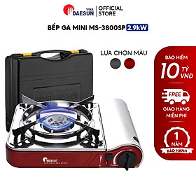 Bếp Ga Mini Inox Chống Rỉ MS-3800SP - Công Suất 2900W  Vòng Chắn Gió  Bảo Hiểm Chống Nổ  Hàng Chính Hãng - Đỏ