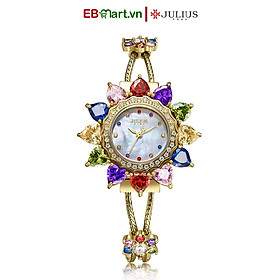 Đồng Hồ Nữ Julius Star JS-021 Mặt Hoa Đính Đá Swarovski Đường Kính 37mm