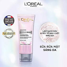 Sữa Rửa Mặt Sáng Da L'oreal Paris Glycolic-Bright Glowing Daily Cleanser Foam 100ml