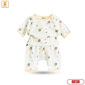 Đồ bộ cho bé gái, bé trai Babiboo vải cotton in hình dễ thương BB138