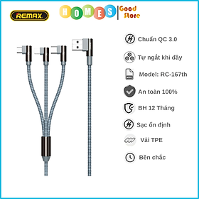 Mua Cáp Sạc Nhanh 3 Đầu REMAX RC-167th - Hàng Chính Hãng