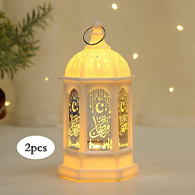 2x LED Wind Lights Ramadan Lantern Nightlight Hanging Ornaments Lamp for Party