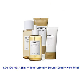Bộ 4 Sản Phẩm Dưỡng Da Giảm Mụn, Phục Hồi Da Skin1004 Madagascar Centella (Cleansing Foam 125ml + Toner 210ml + Serum 55ml hoặc 100ml + Cream 75ml) + Tặng Kèm 1 Mặt Nạ Dr.Morita