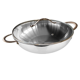 Chảo inox đáy liền 28cm lòng sâu Ciwete có nắp SS0105-A hàng chính hãng