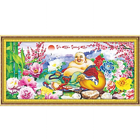 Mua Tranh Đính Đá PHẬT DI LẠC (ĐÁ ABC CAO CẤP). Kích Thước: 1m2 x 58cm- 1m76 x 85cm