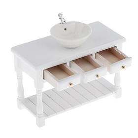 1:12 Dollhouse Mini Furniture Kitchen Cupboard Bathroom Wash Basin Cabinet