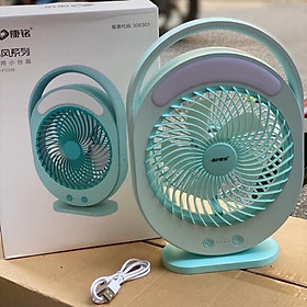 Mua Quạt Tích Điện kèm sạc và đèn LED F0336 siêu sáng siêu mát