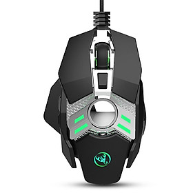 HXSJ J200 Wired Gaming Mouse Seven-key Macro Programming Settings Mouse with Four Adjustable DPI RGB Light Grey