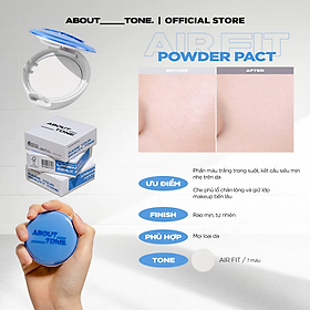Phấn phủ dạng nén About Tone Air Fit Powder Pact 8 g kiềm dầu chống nước lâu trôi