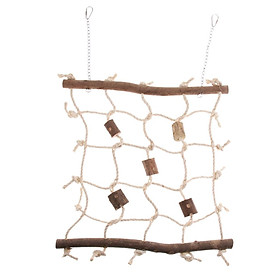 Rope Wood Net Swing Ladder Toy for Pet Parrot Bird Chew Play Climbing Small