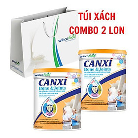 Combo 2 lon Sữa bột Wincofood Canxi Bone & Joints (800g/lon)  kèm túi xách