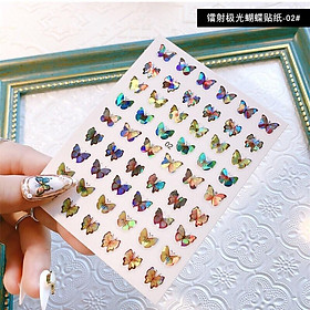Stick bướm laze phản quang, stick bướm 3D đổi màu lấp lánh dưới ánh đèn