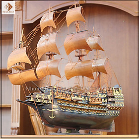 Hình ảnh Thuyền buồm phong thủy gỗ trắc buồm hương_TBH80