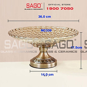 Mua Đĩa Thủy Tinh Trái Cây Có Chân Mạ Đồng Chấm Bi Cao Cấp | Tùy Chọn Size
