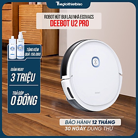 Mua  GIÁ TẠI KHO  - Robot Hút Bụi Lau Nhà Ecovacs Deebot U2 Pro Trắng 2025 - 1 ĐỔI 1 TRONG 12 THÁNG - Hàng chính hãng Ecovacs