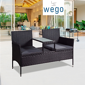 WEGO Bộ sofa ngoài trời bằng mây nhựa Bàn ghế sân vườn GHẾ 2 NGƯỜI NGỒI