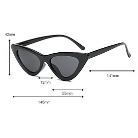 Fashion Women Classic Cat Eyes Sunglasses Outdoor Black fram Blue lens