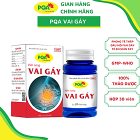 PQA Viên nang Vai Gáy là dược phẩm thảo dược hỗ trợ mạnh gân cốt, hạn chế triệu chứng đau mỏi xương khớp cho người bị đau nhức mỏi xương khớp, vai gáy, tê chân tay do phong thấp.