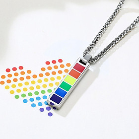 Rainbow LGBT Gay Pride Pendant Necklace Bracelet Jewelry Metal Stainless Steel Parade Women Men Friendship,Love Necklace