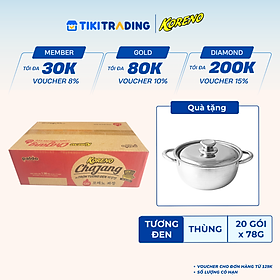 Thùng 20 Gói Mì Trộn Tương Đen Cay Koreno Chajang 78g