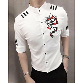 Áo Sơ Mi Nam Hải Quân In Hình Con Rồng 9099