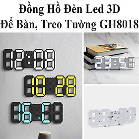 Mua Đồng Hồ Đèn Led 3D Để Bàn  Treo Tường Gh8018 Có Báo Thức  Ngày Tháng Nhiệt Độ