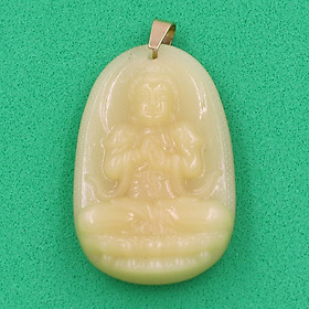 Mặt dây chuyền Phật Như Lai Đại Nhật thạch anh vàng 4.3cm - phật bản mệnh tuổi Mùi, Thân