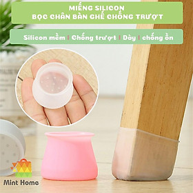 4 Miếng lót sàn nhà bọc chân ghế, bọc chân bàn silicon, cao su