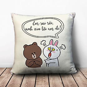 Gối Ôm Vuông Em Sai Rồi, Anh Xin Lỗi Em Đi GVFU241 (36 x 36 cm)
