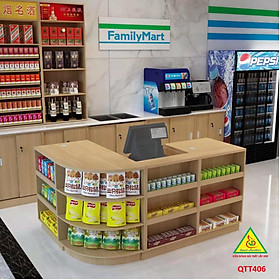 Mua Bàn tính tiền siêu thị   Bàn thu ngân thiết kế tiện lợi QTT406 - Nội thất lắp ráp Viễn Đông Adv