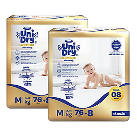 [Mẫu mới] Combo 2 Tã quần Unidry G3X Supreme siêu mỏng size M - 76+8 miếng