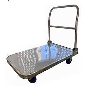 Mua Xe đẩy hàng 4 bánh sàn INOX tải trọng 400kg gấp gọn