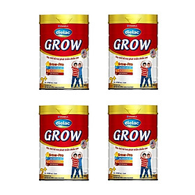 BỘ 4 LON SỮA BỘT VINAMILK DIELAC GROW 2+ 900G (CHO TRẺ TỪ 2 - 10 TUỔI)