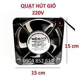 Quạt hút gió, hút mùi, thông gió 220V 15x15 cm