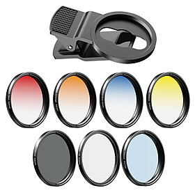 Bộ len APEXEL APL-52UV-7G 7 trong 1 hỗ trợ len 52mm ND32 len lọc màu CPL len 6 điểm sao 52mm màu đỏ/ xanh/ vàng