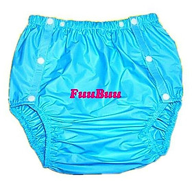 Miễn phí vận chuyển FUUBUU2203-Blue-L-1PCS dành cho người lớn tã không tã dùng một lần nhựa quần tã pvc quần short