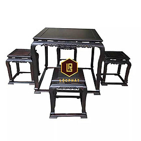 Mua Bộ bàn ăn vuông gỗ trắc cao cấp -BA034