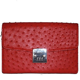 Túi cầm tay nữ Huy Hoàng da đà điểu màu đỏ HP6455