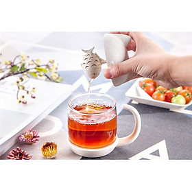Mua Bộ ly thủy tinh pha trà có nắp hình mèo  túi lọc trà bằng lúa mạch - Chính hãng