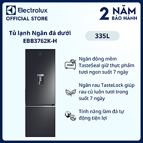 Mua  Freeship  Tủ lạnh Electrolux Inverter ngăn đá dưới có ngăn đông mềm 335 lít - EBB3762K-H - Tính năng lấy nước bên ngoài  khử mùi diệt khuẩn  làm đá tự động  Hàng chính hãng 