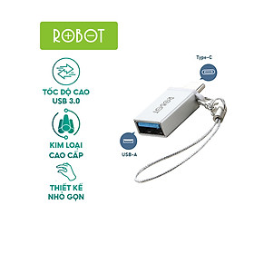 Đầu Chuyển Đổi OTG Cổng Type-C Sang USB 3.0 - ROBOT RT-OTG04 - Chất Liệu Vỏ Kim Loại - Hàng Chính Hãng