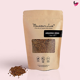 Luxe - Hạt Lanh (Flax Seed)- 500gram Giàu Omega-3, Kiểm soát Đường huyết, Phòng ngừa Ung thư, Chuẩn KETO