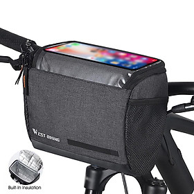 Túi đựng đồ đi xe đạp dung tích lớn 4,5L WEST BIKING treo khung, không thấm nước TPU