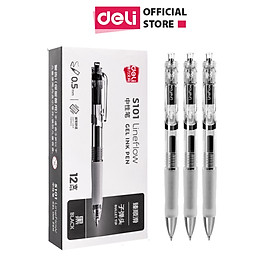 Bút Bi Nước Mực Gel Ngòi 0.5mm Deli - Thiết Kế Vỏ Trong Suốt Dành Cho Văn Phòng Học Sinh - S60-ST S101