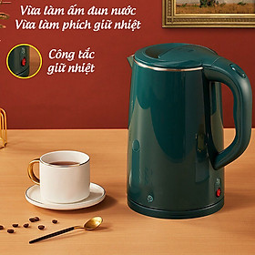 Ấm Siêu Tốc Giữ Nhiệt - Ấm Đun Nước Inox 304 Đa Năng Có Chức Năng Giữ Nhiệt Dung Tích 1.8 Lít Công Suất 1500W