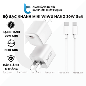 Mua Bộ Sạc Nhanh IPHONE WIWU Nano 30W GaN Mini WI-U006  Sạc Type-C Thích Hợp Cho IPHONE 15/ 15 Pro/ Pro Max Tablet - Hàng Chính Hãng