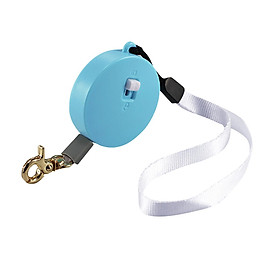 Dây xích cho chó có thể thu vào đi kèm với một nút khóa thông minh-Màu xanh dương-Size Tròn
