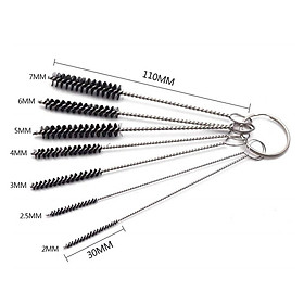 7 PCS/Đặt bàn chải nylon Công cụ đa chức năng làm sạch đồ uống Máy hút rơm Súng phun súng làm sạch màu: Bộ 7 mảnh