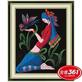 Mua tranh thêu cô gái dân tộc 3d